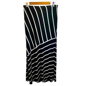 Matty M asymmetrical striped maxi skirt- Rayon/Spandex blend- Size M